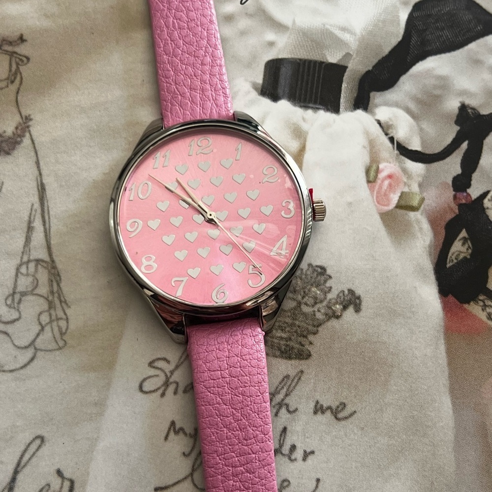 Heart Watch with Pink Band